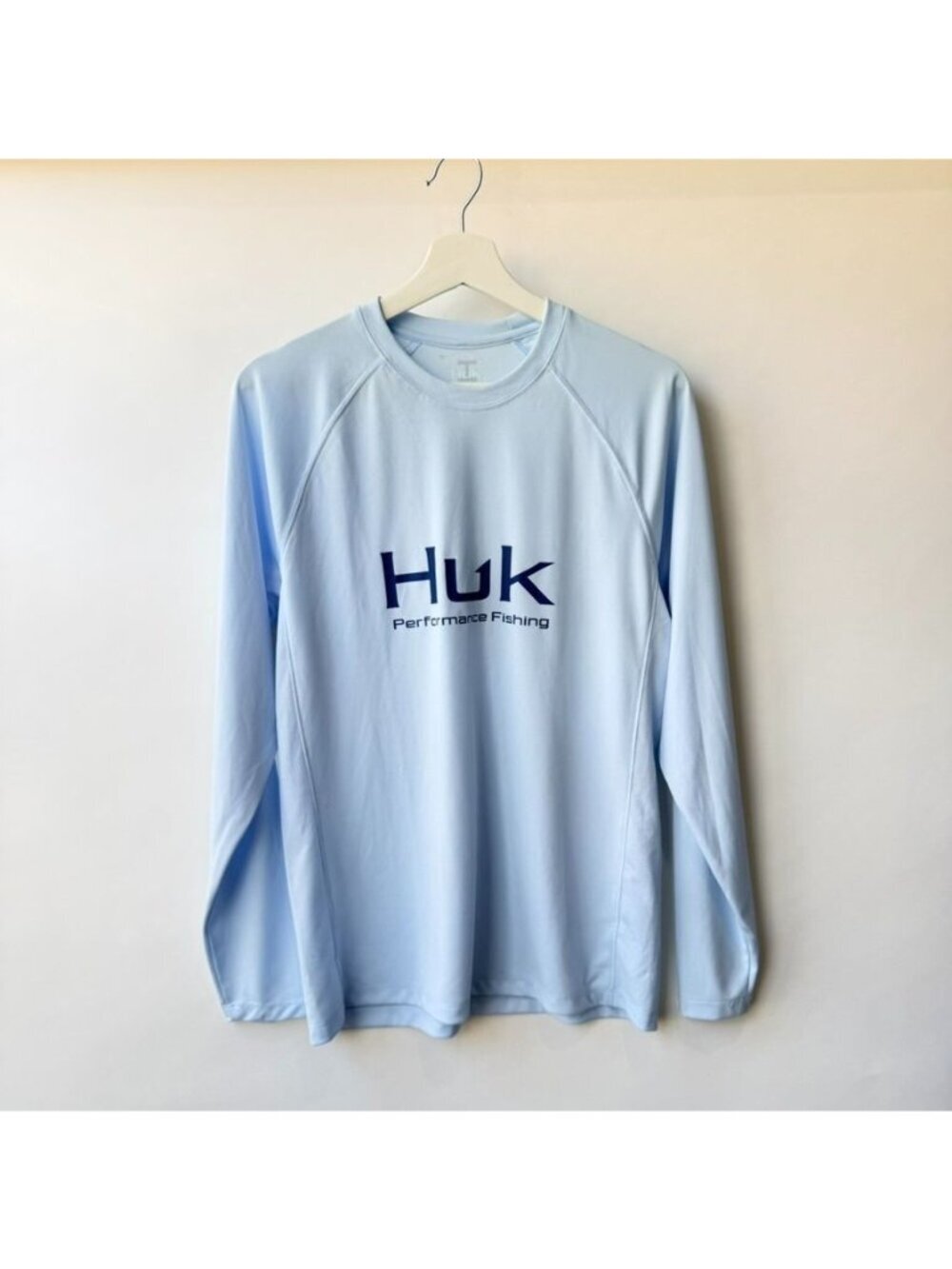Huk Performance Fishing Long Sleeve Crew Neck Shirt Men's Size S Blue